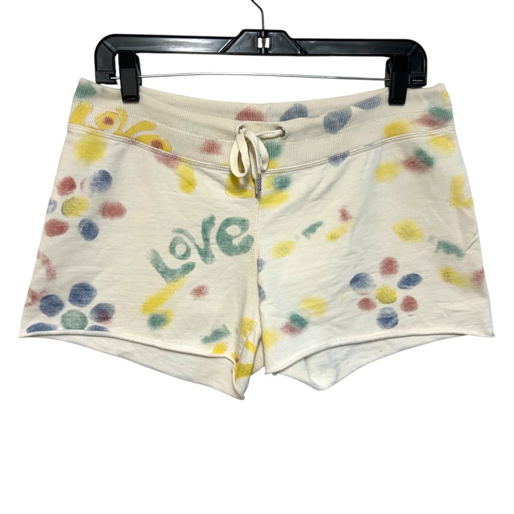 Lucky brand XS sweatpant hot shorts low rise‎ hippie peace love print Y2K boho - Picture 2 of 13